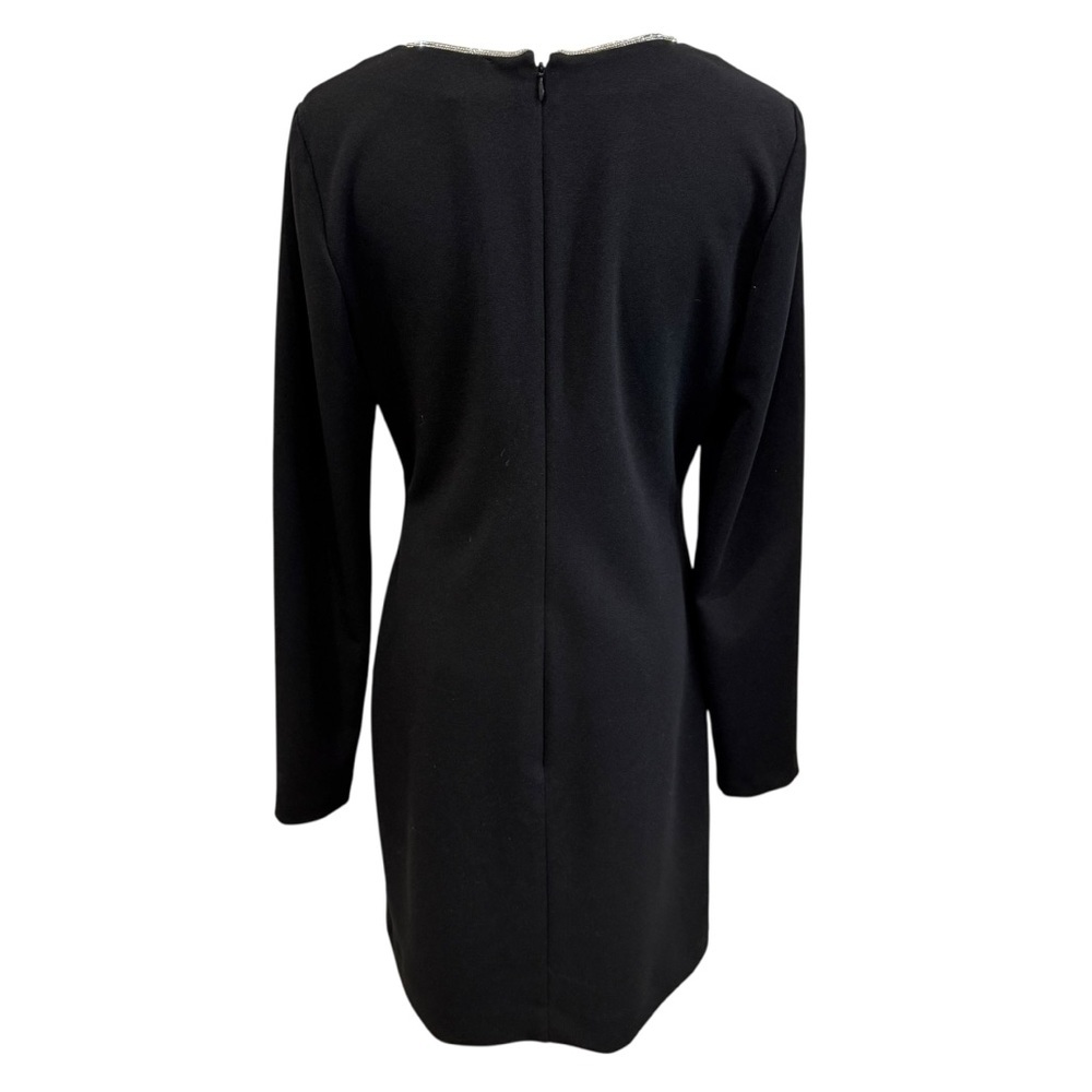 Trina Turk Size 8 Valentine Black Stretch Crepe Rhinestone Collar Dress NWT $248 - Picture 6 of 13